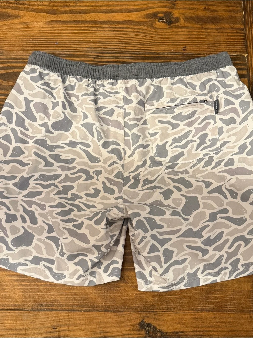 BURLEBO Grey and White Camo Athletic Shorts